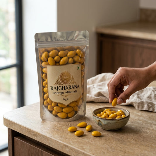 Mango Almonds – Premium Flavoured Dry Fruits | Rajgharana
