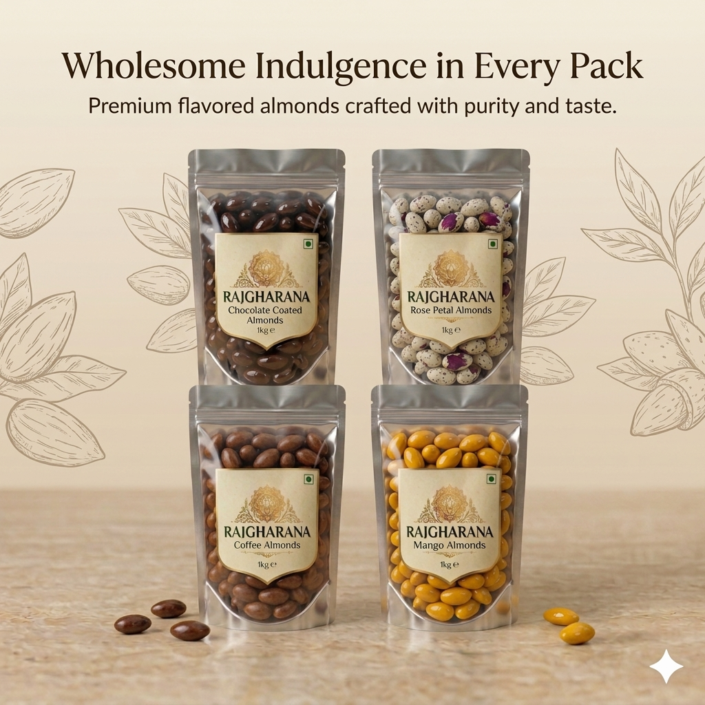 Flavoured Dry Fruits, Almonds - Rajgharana - The Organic Mart