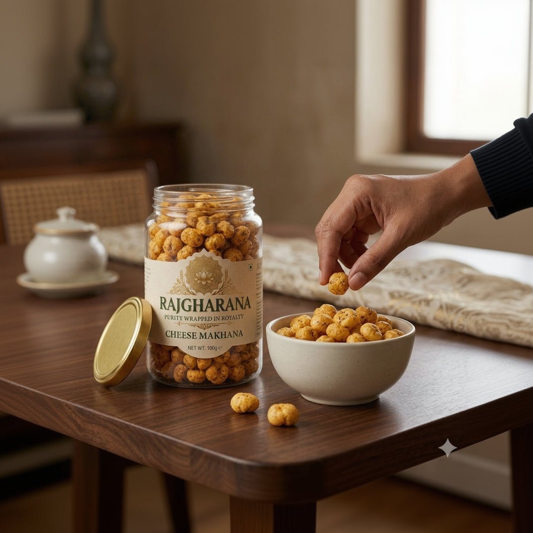 Cheese Makhana – Premium Roasted Fox Nuts | Rajgharana - premium dry fruits by Rajgharana - The Organic Mart