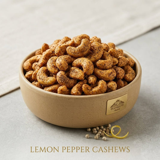 Lemon Pepper Flavoured Cashews - premium dry fruits by Rajgharana - The Organic Mart