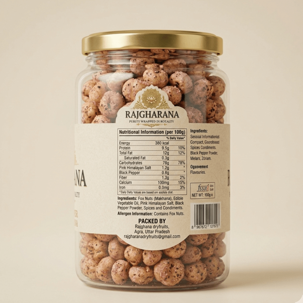 Pink Salt & Pepper Makhana – Healthy Roasted Fox Nuts | Rajgharana - premium dry fruits by Rajgharana - The Organic Mart