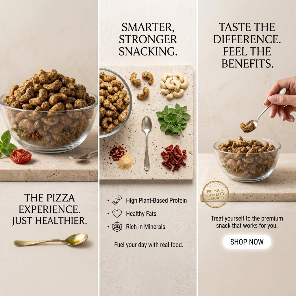 Pizza Flavoured Cashews - premium dry fruits by Rajgharana - The Organic Mart